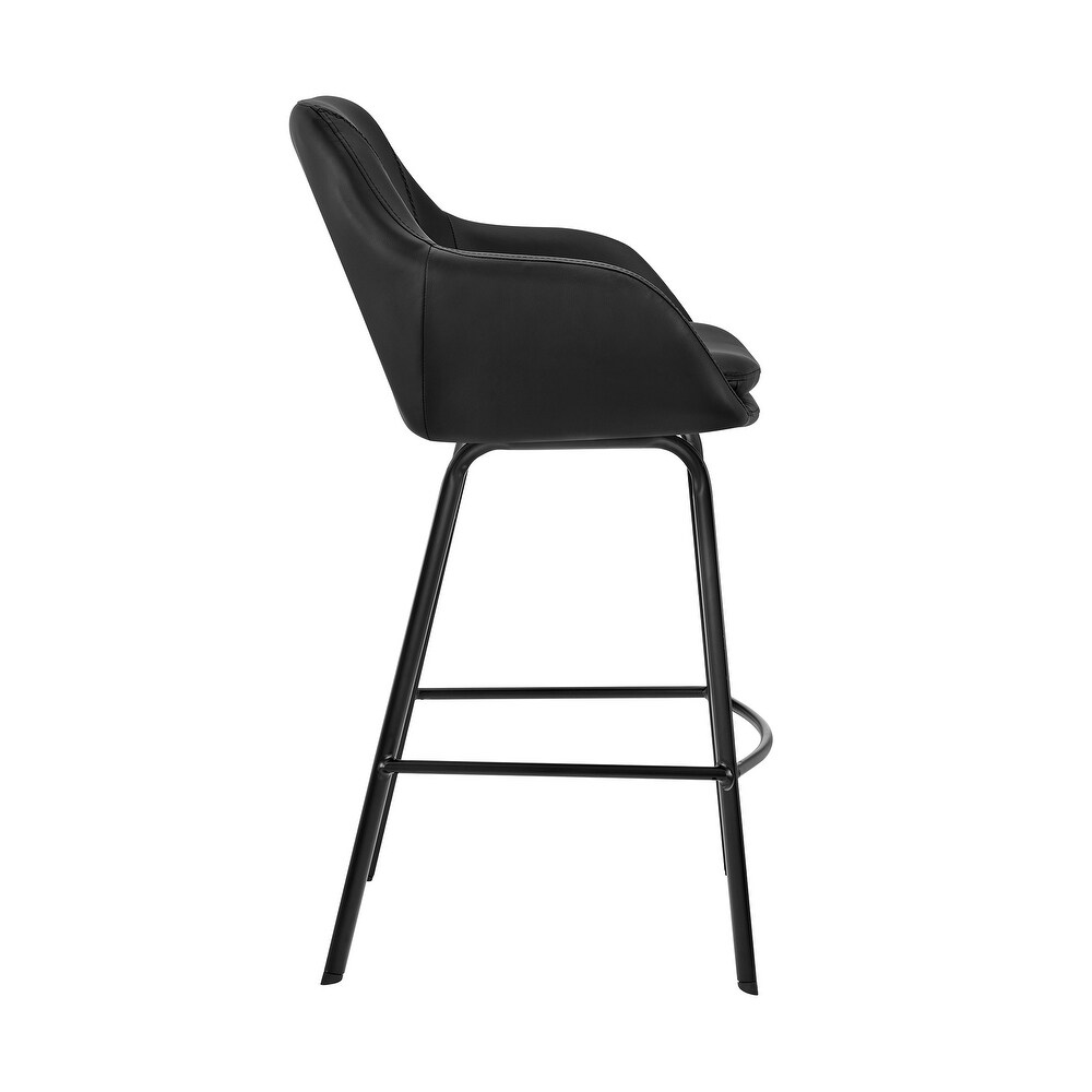 Aura Faux Leather and Metal Bar Stool