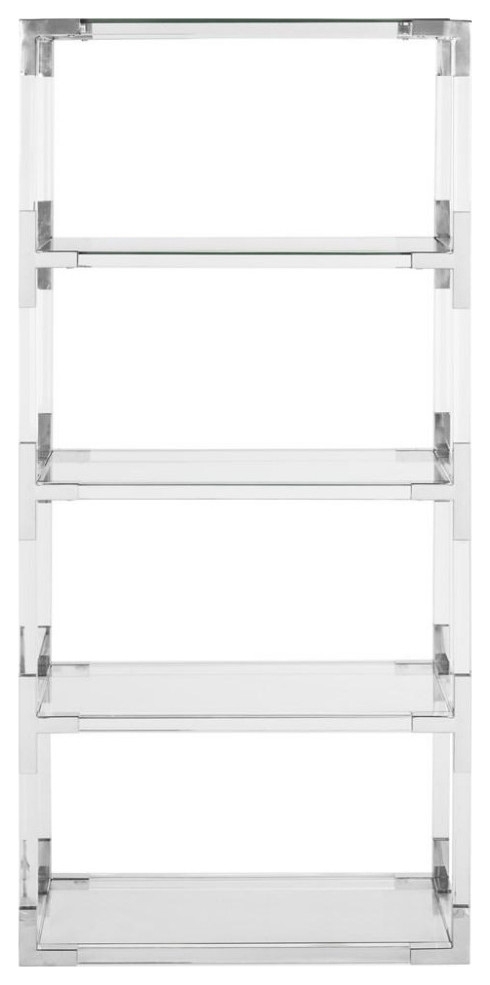 Lottie Acrylic Bookshelf Chrome   Modern   Bookcases   by Virgil Stanis Design  Houzz