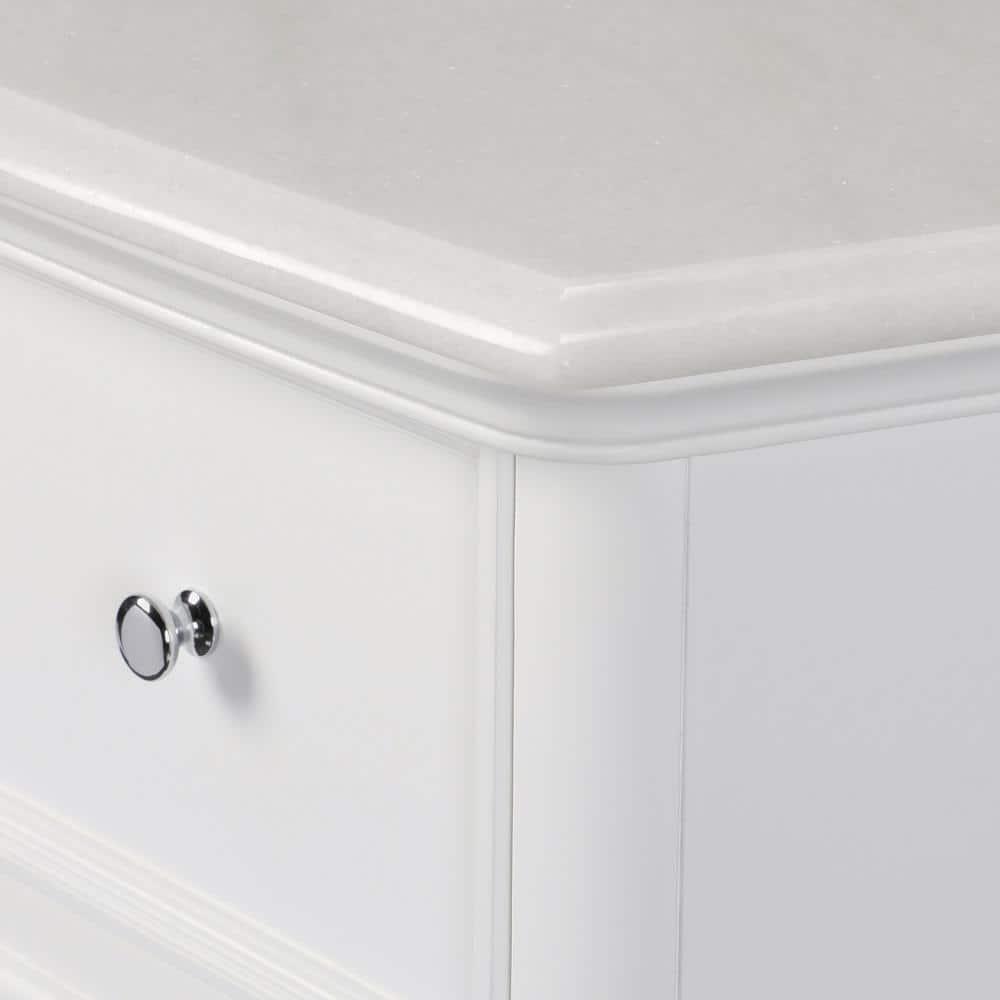 Home Decorators Collection Hampton Harbor 45 in W x 22 in D x 35 in H Freestanding Bath Vanity in White with White Marble Top