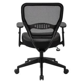 Office Star Products 57 Series 26.5 in. Width Big and Tall Black Leather Ergonomic Chair with Adjustable Height 5700E