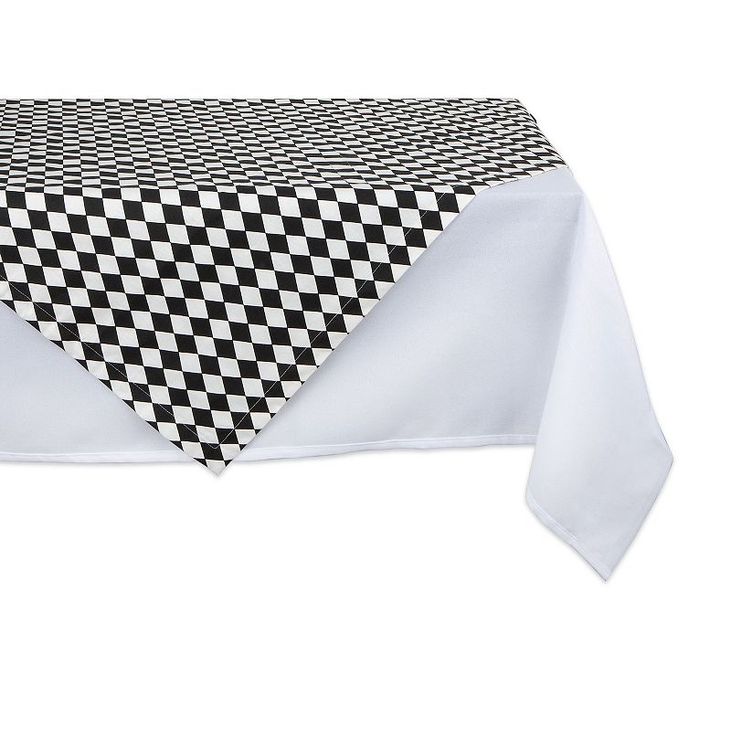 40 Black and White Harlequin Print Table Topper