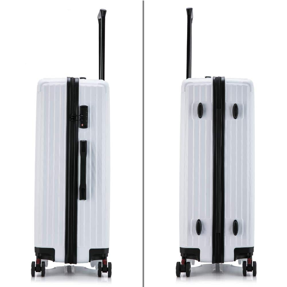 DUKAP Stratos Lightweight Hardside Spinner 3-Piece Luggage Set 20 in., 24 in., 28 in. in White DKSTRSML-WHI