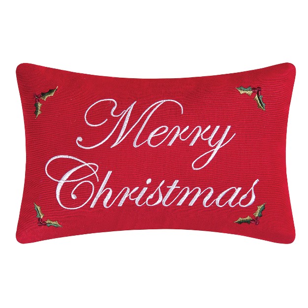 X 12 quot Merry Christmas Embroidered Throw Pillow