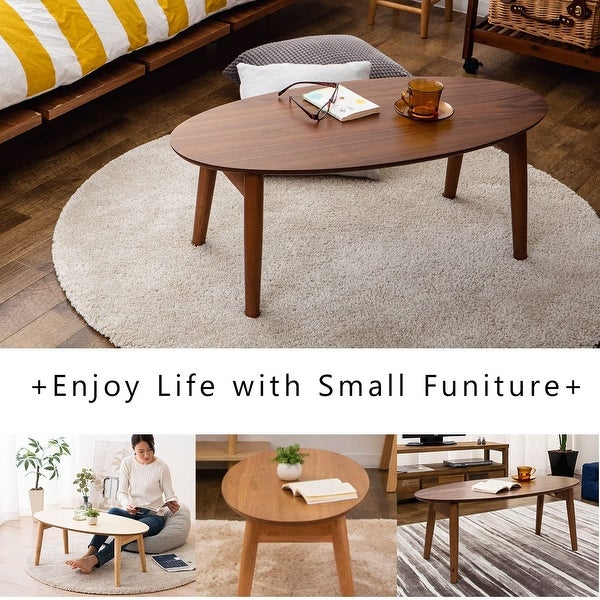 Wood Folding Coffee Table Oval (35.4