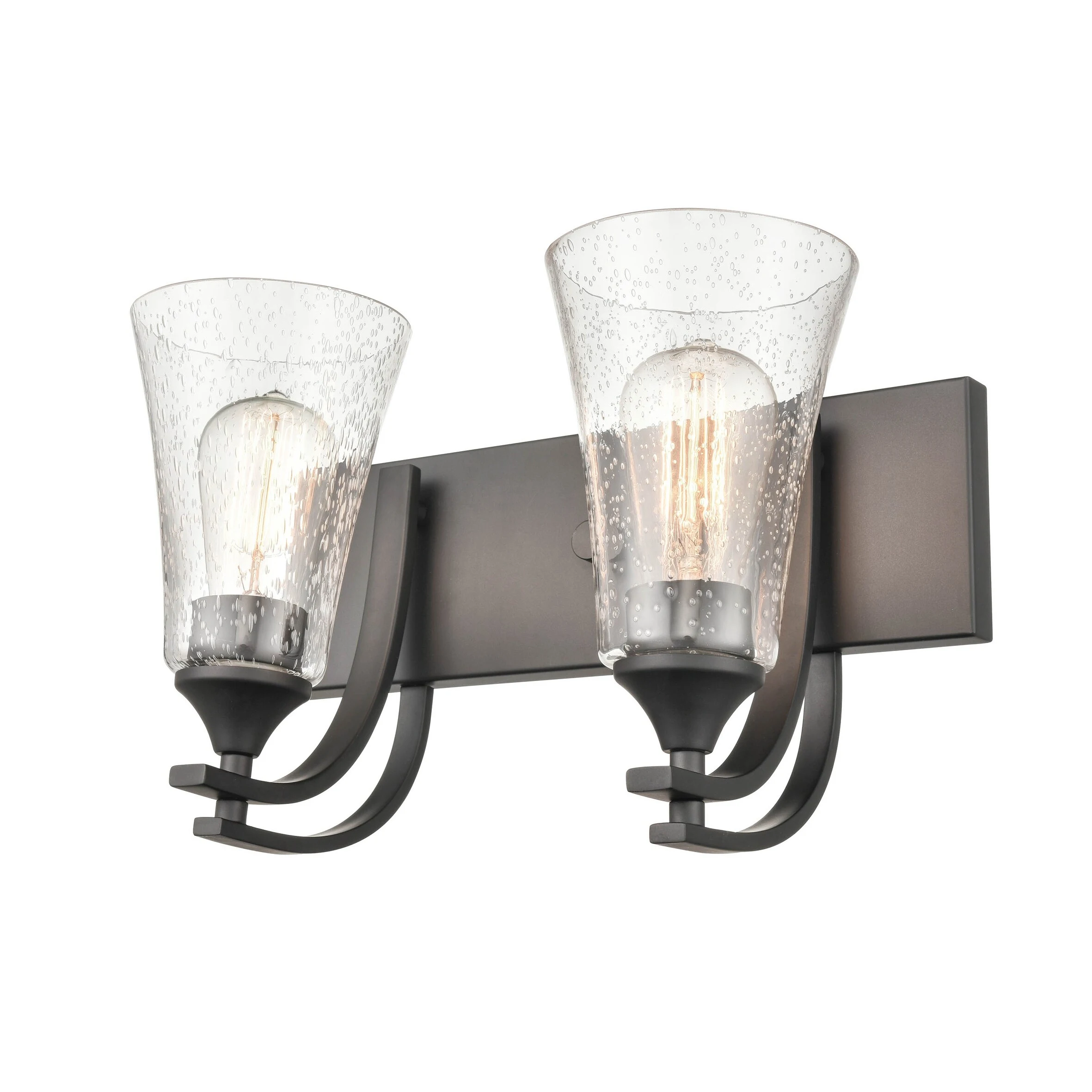 Millennium Lighting Natalie 2 Light Bathroom Vanity Fixture with Clear Seeded Glass Shades