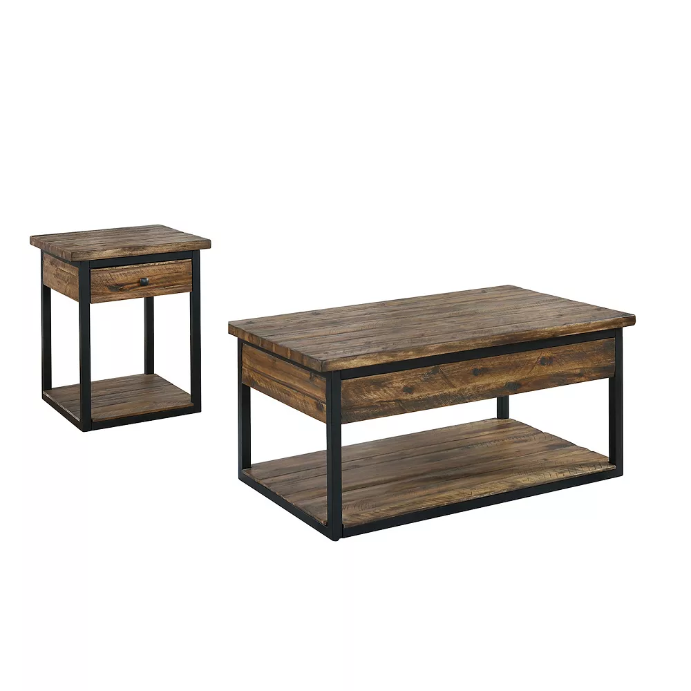 Alaterre Furniture Claremont Rustic Coffee Table and End Table 2-piece Set