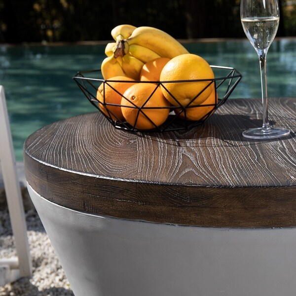 COSIEST Bowl Shaped Indoor Outdoor Accent Table