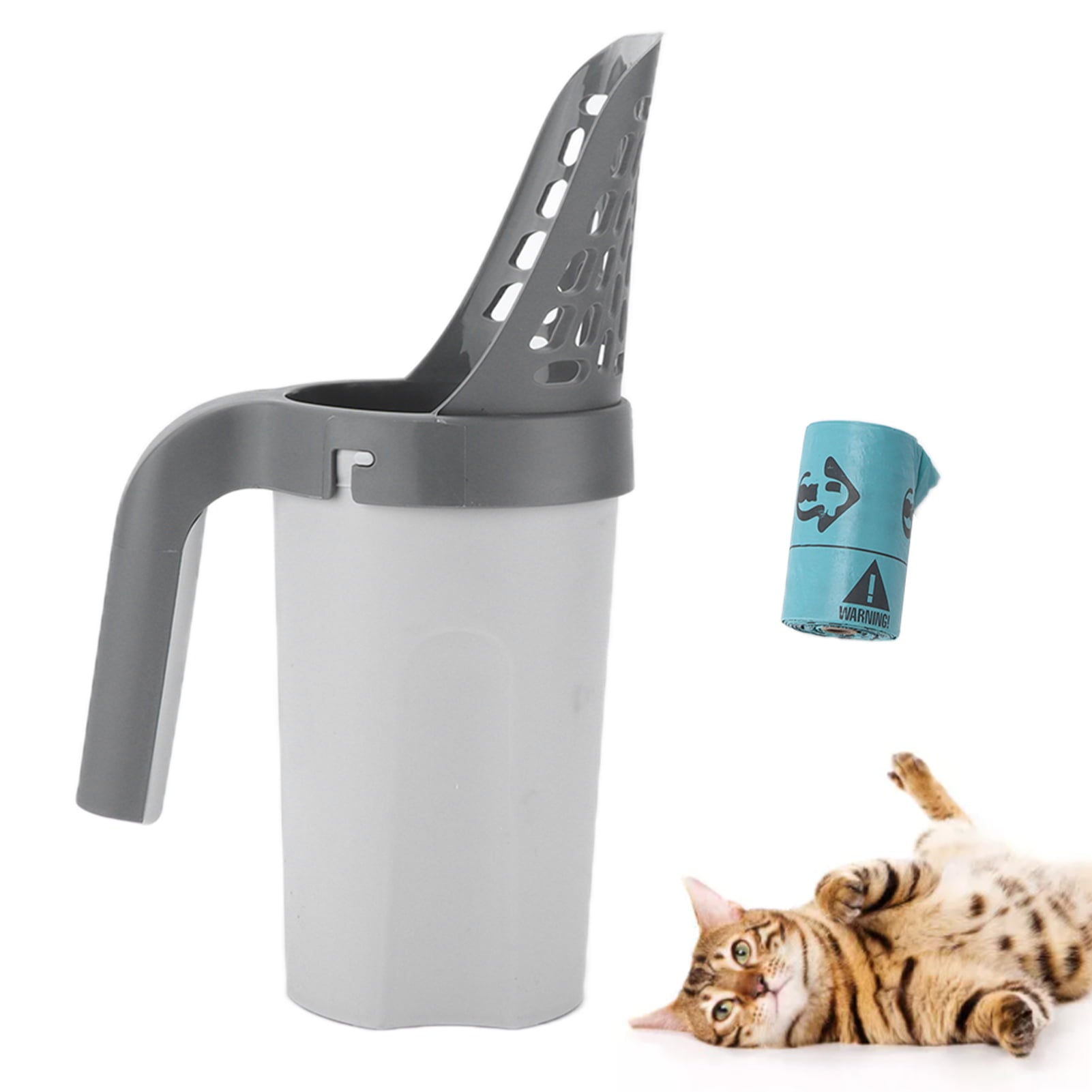 Cat Litter Scooper， Trap Door Design Cat Litter Scooper Holder Gorgeous Appearance PP Material Integration System  For Pet Cat