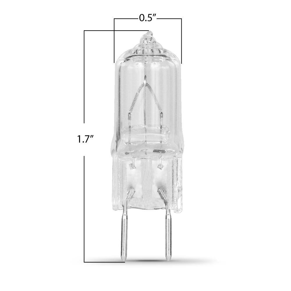 Feit Electric 20-Watt T4 Dimmable GY8.6 Bi-Pin Halogen Light Bulb Warm White 3000K BPQ208.6