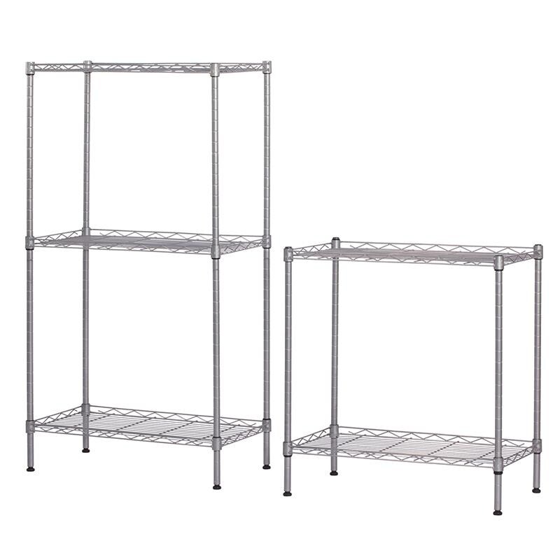 Heavy Duty 5 Layer Wire Shelving Rack Adjustable Shelf Storage Silver