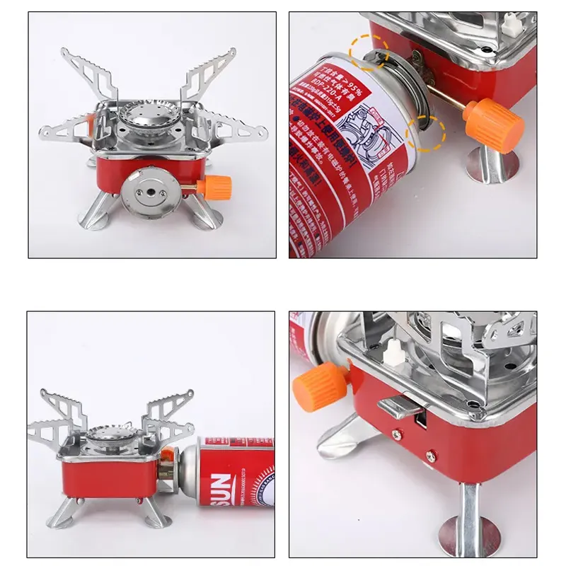 Cooking Camping Supplies Mini Gas Stove Outdoor Folding Tourist Burner Portable Furnace Picnic Stove for Outdoor Camping