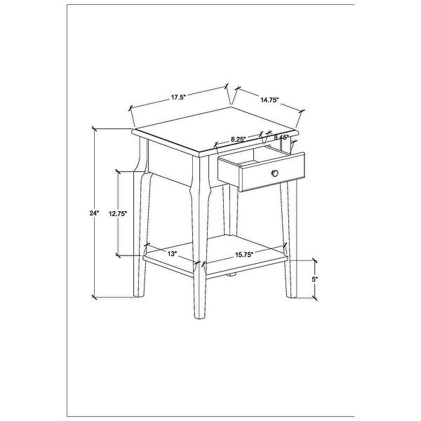 18-inch Wide Traditional Single-drawer Side Table - 24