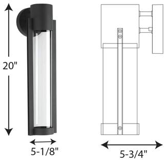 Progress Lighting Z-1030 LED Collection 1-Light Textured Black Clear Glass Modern Outdoor Medium Wall Lantern Light P560056-031-30