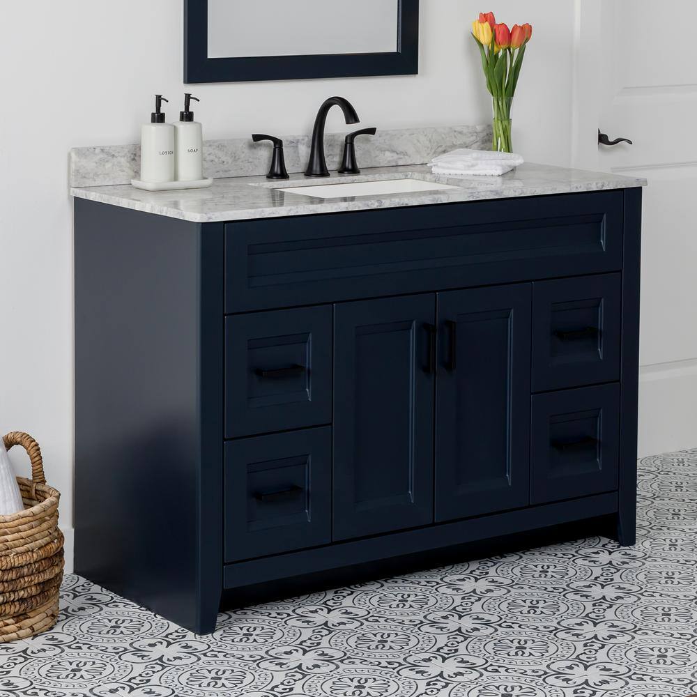 Home Decorators Collection Ridge 48 in. W x 21.6 in. D x 34 in. H Bath Vanity Cabinet without Top in Deep Blue RG48-DB