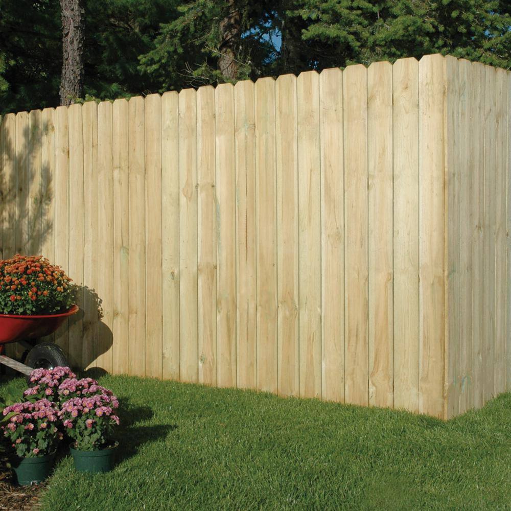 Outdoor Essentials 58 in. x 6 in. x 6 ft. Dog Ear Brazilian Pine Fence Picket (10-Pack) 344288
