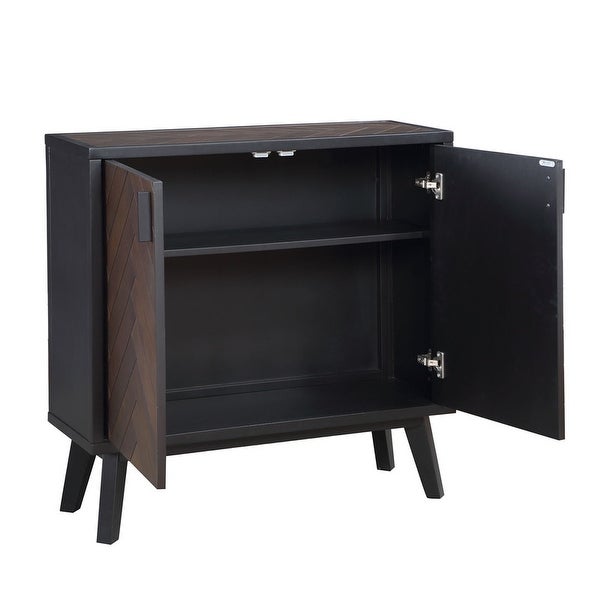 Wody Solid Wood 2-door Accent Cabinet Storage Entry Coffee Table Sideboard Kitchen Buffets Chest - L 34 in * W 12 in * H 34 in