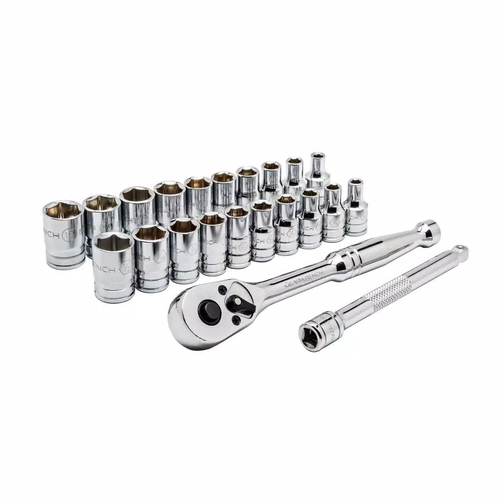 GEARWRENCH 1/4 in. Drive SAE/Metric Ratchet and Socket Set (22-Piece) and#8211; XDC Depot