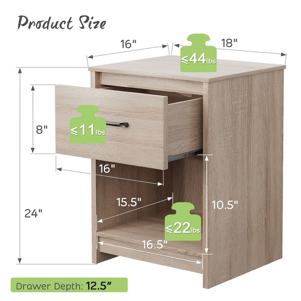 Multipurpose Sofa Side Table Wooden End Table Nightstand with Drawer