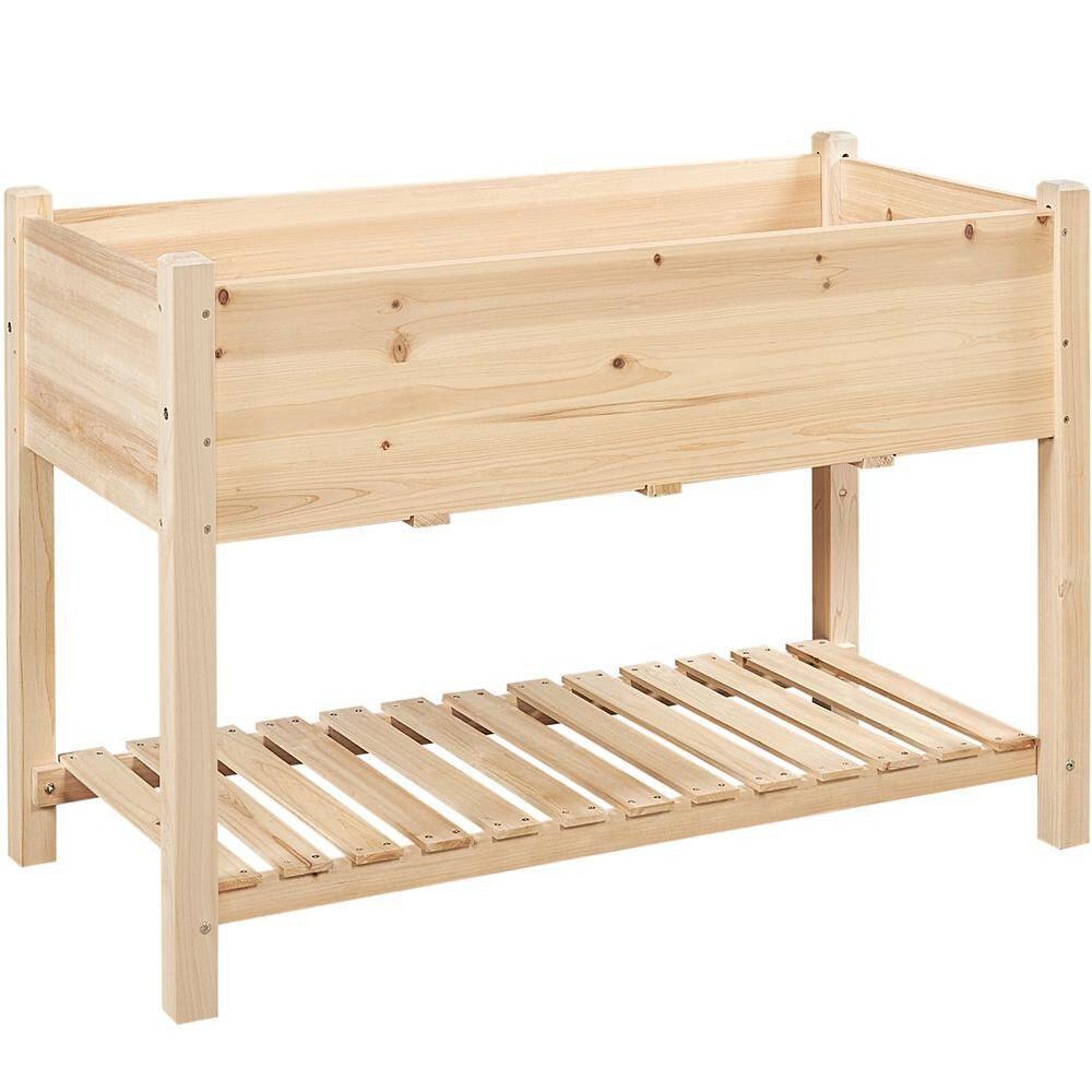 Yaheetech 47 in. L x 22.5 in. W x 31.5 in. H Fir Wood Elevated Raised Garden Bed for Vegetables Flowers and Herbs DYg7om0001