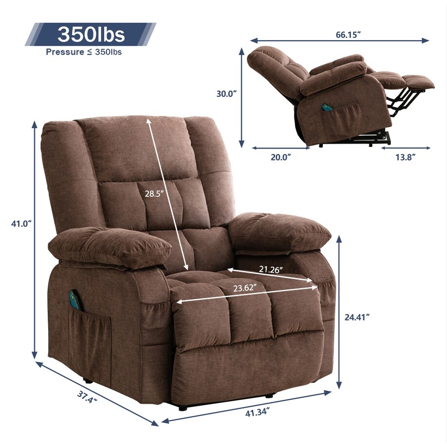 Super Soft And Large Power Lift Recliner Chair with Massage and Heat for Elderly