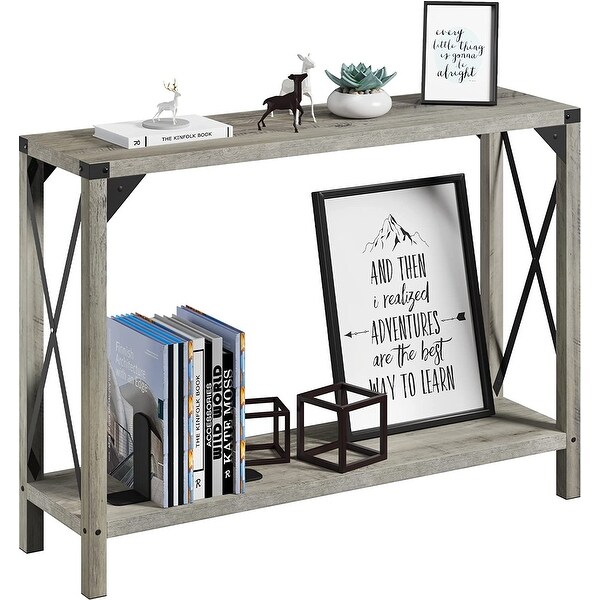 Entryway Table， 43 Inch Farmhouse Console Table