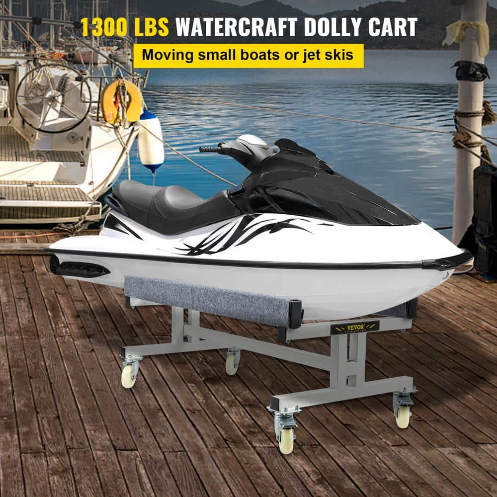 VEVOR Watercraft PWC Dolly Cart 1300 Lbs. Load Jet Ski Boat Storage Trailer with Casters Brakes for Ski Fishing Boat Sailboat YTTCBBDDW130043DWV0