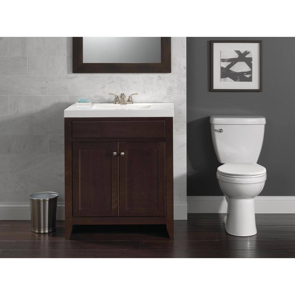 Delta Foundations 2-piece 1.28 GPF Single Flush Elongated Front Toilet in White Seat Included (6-Pack) SVS6-C43913-WH