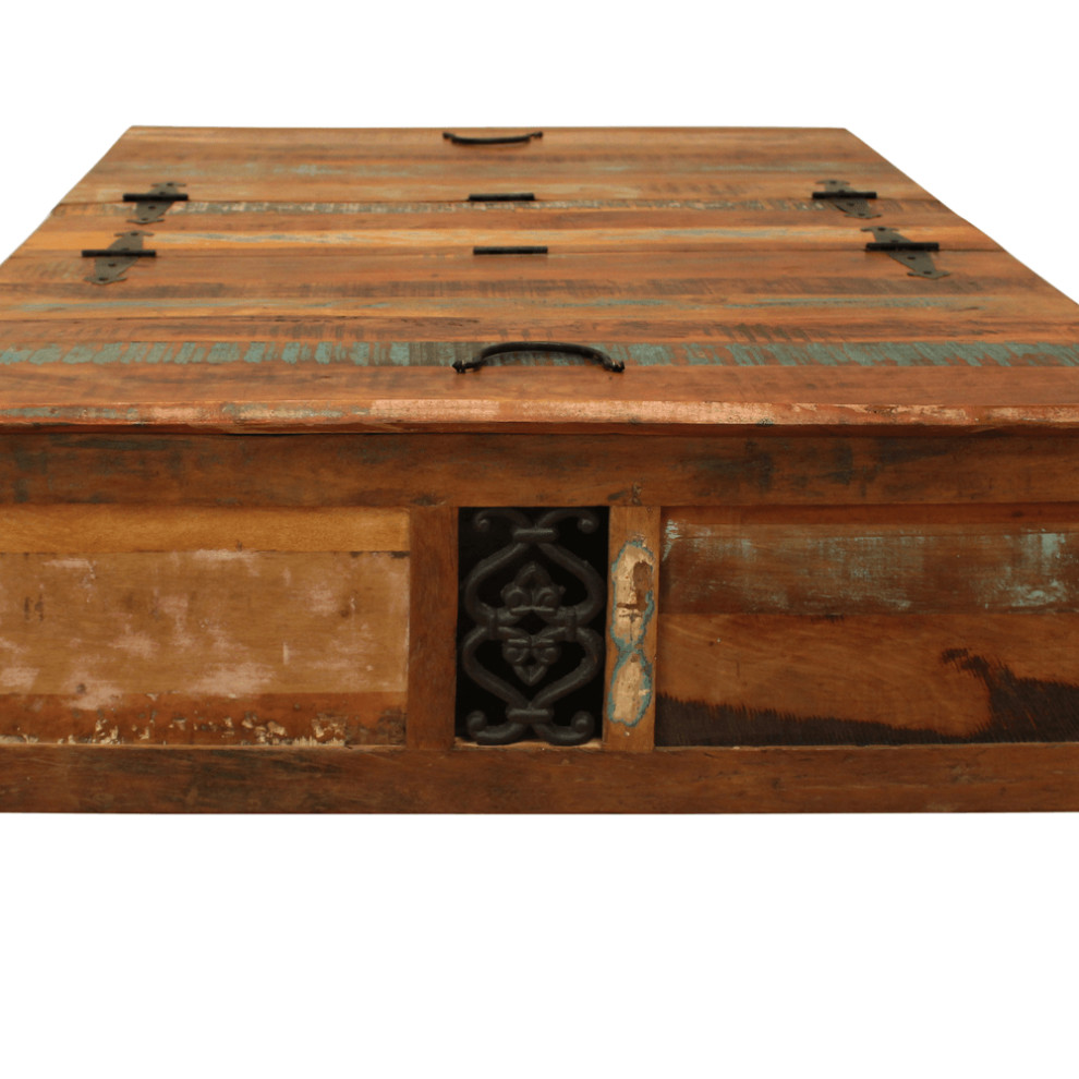 Rectangular Storage Wood Coffee Table   Farmhouse   Coffee Tables   by HomeRoots  Houzz