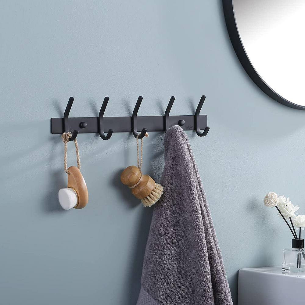 ACEHOOM Wall Mount Robe Hook and Towel Hook in Matte Black AC-G5