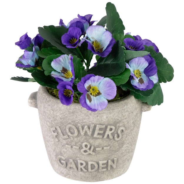 Purple And Blue Pansy Artificial Floral Arrangement In quot flowers amp Garden quot Pot