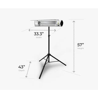 KENMORE 1500-Watt IndoorOutdoor Carbon Infrared Electric Patio Heater with Tripod and Remote Silver KH-7E01-SSTP