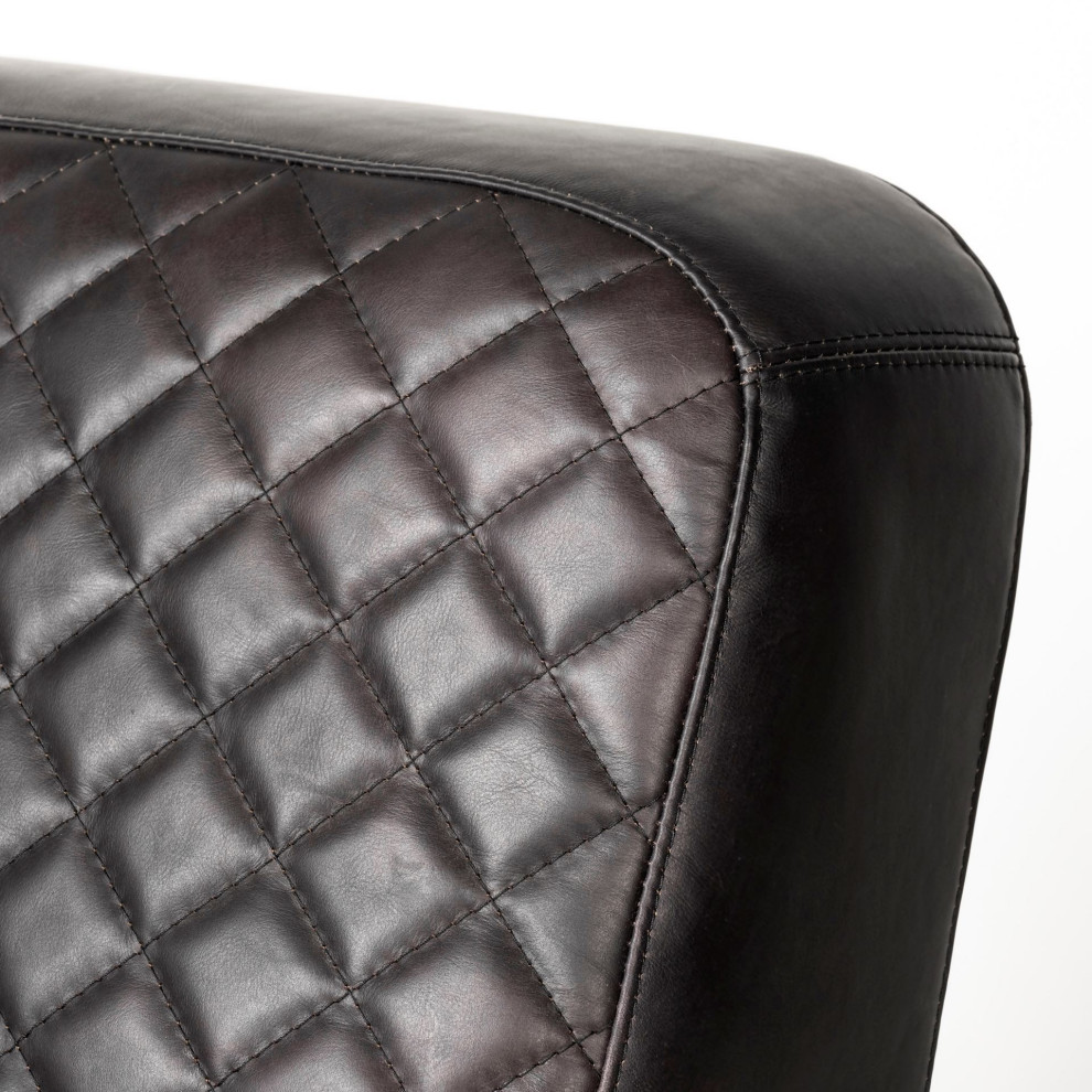 Black Leather Diamond Pattern Gold Club Chair   Contemporary   Armchairs And Accent Chairs   by Global Discount Store LLC  Houzz