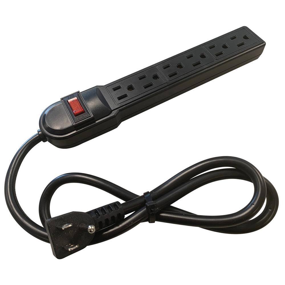 Steren 6-Outlet Surge-Protected Power Strip Surge Protector 905-112