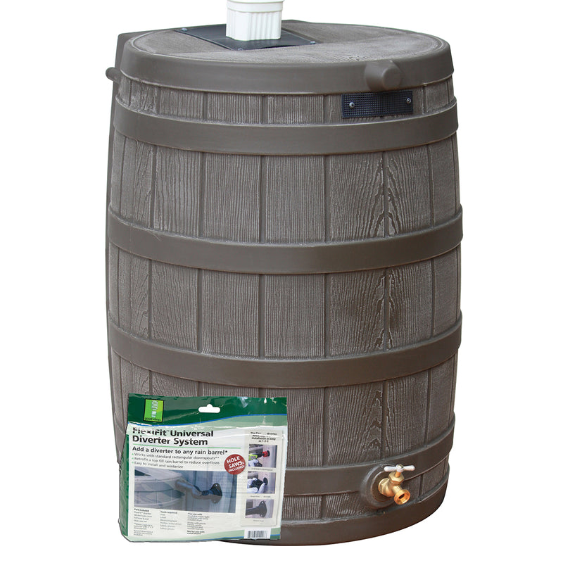 Rain Wizard 50 Gallon Rain Barrel with Diverter Kit