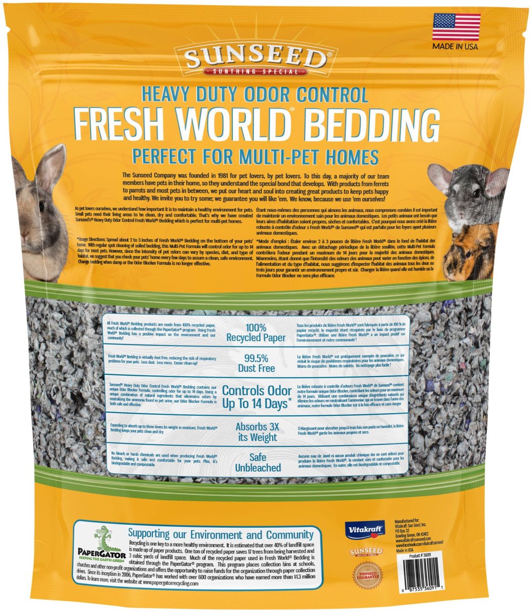 Sunseed Fresh World Heavy Duty Small Pet Bedding， 2，131-in bag