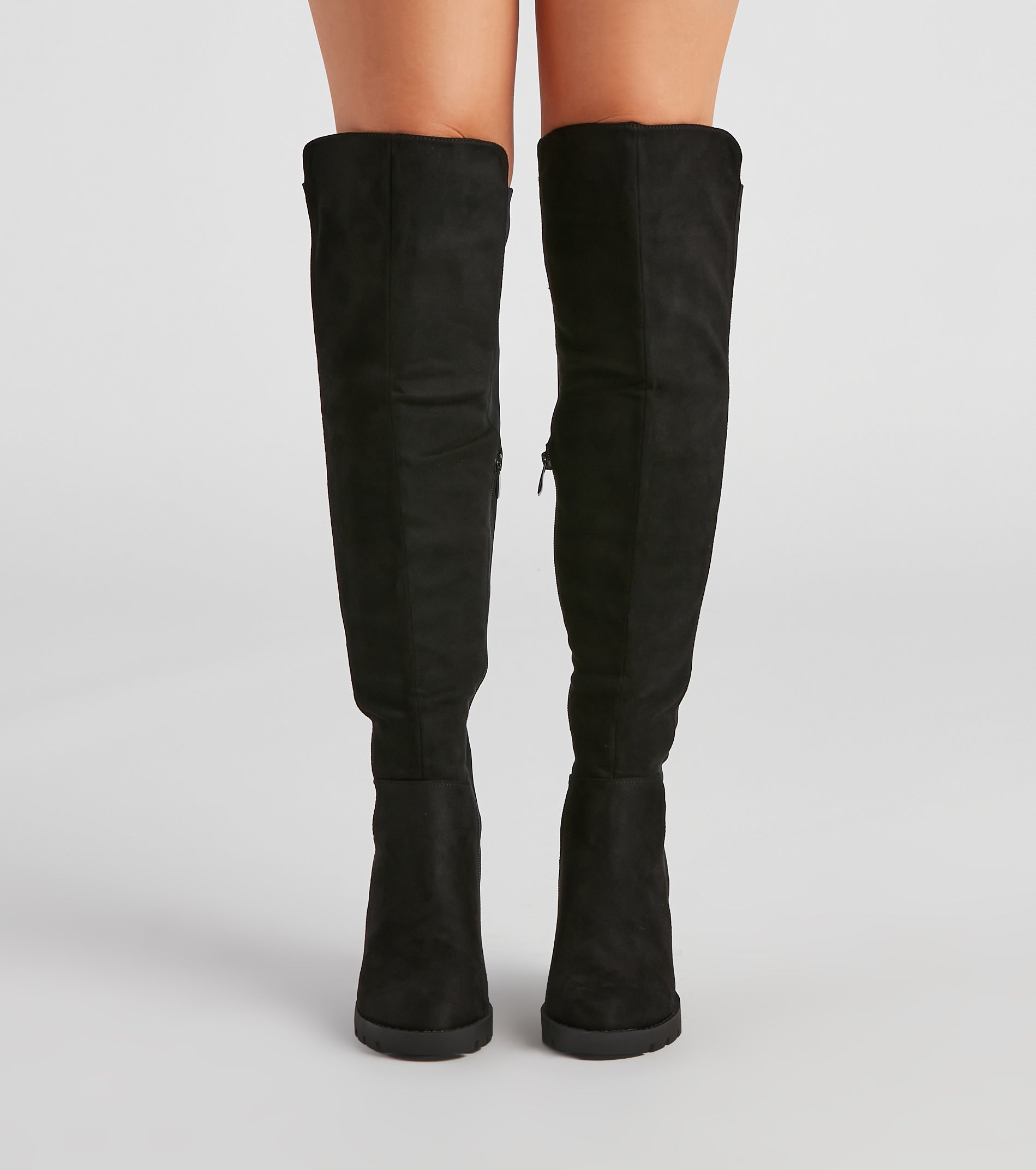 In Control Over The Knee Lug Boots