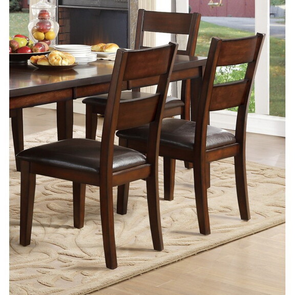 Cherry Finish Classic 7pc Dining Set Wooden Table ...