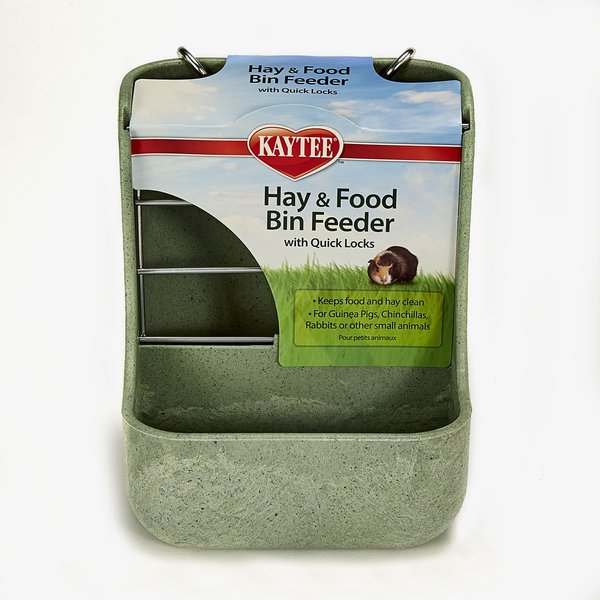 Kaytee Hay-N-Food Bin with Quick Locks Small Animal Feeder， Color Varies