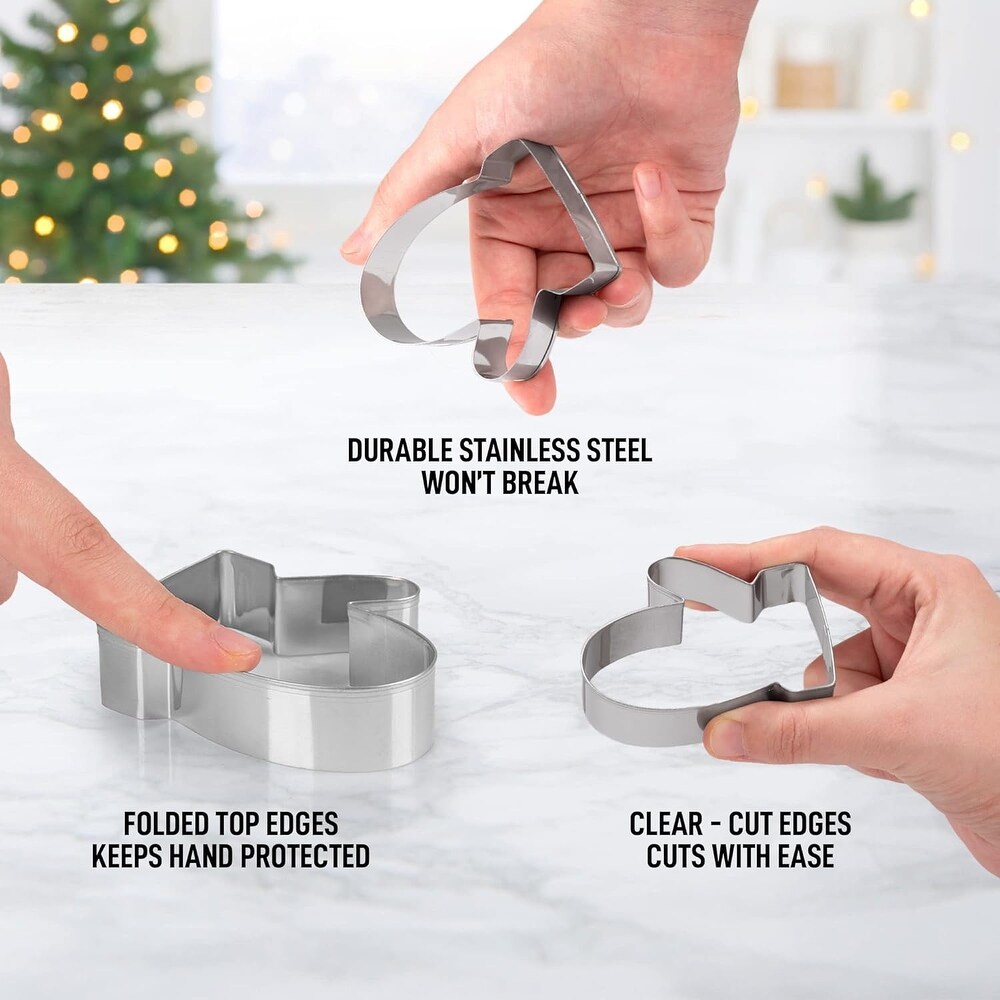 Zulay Kitchen (14 Pieces) Metal Christmas Cookie Cutters