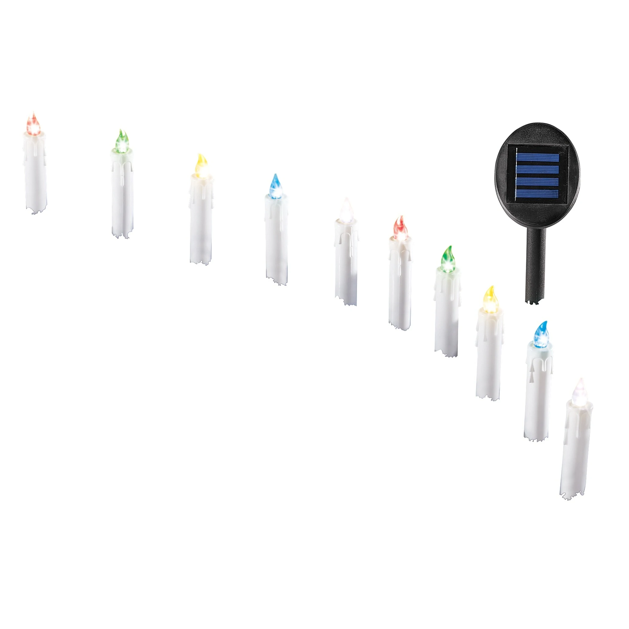 Solar Powered Candle Path Lights - Set of 10 - 9.880 x 4.500 x 4.130