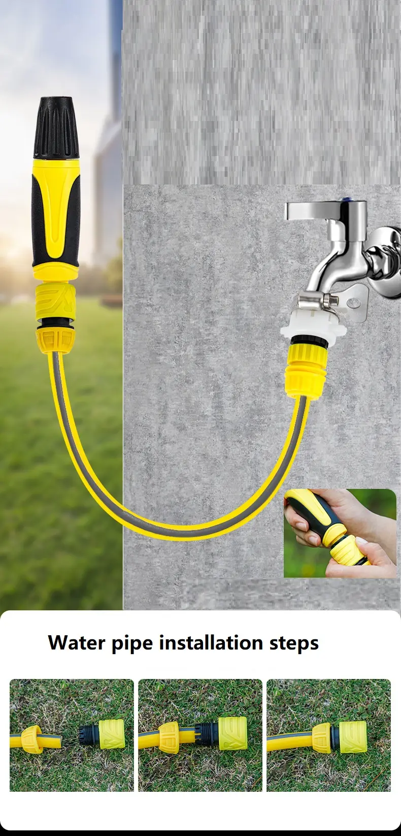 China Factory Supply Heavy Duty Adjustable  Car Washer Garden Watering Quick Connect Hose Nozzle