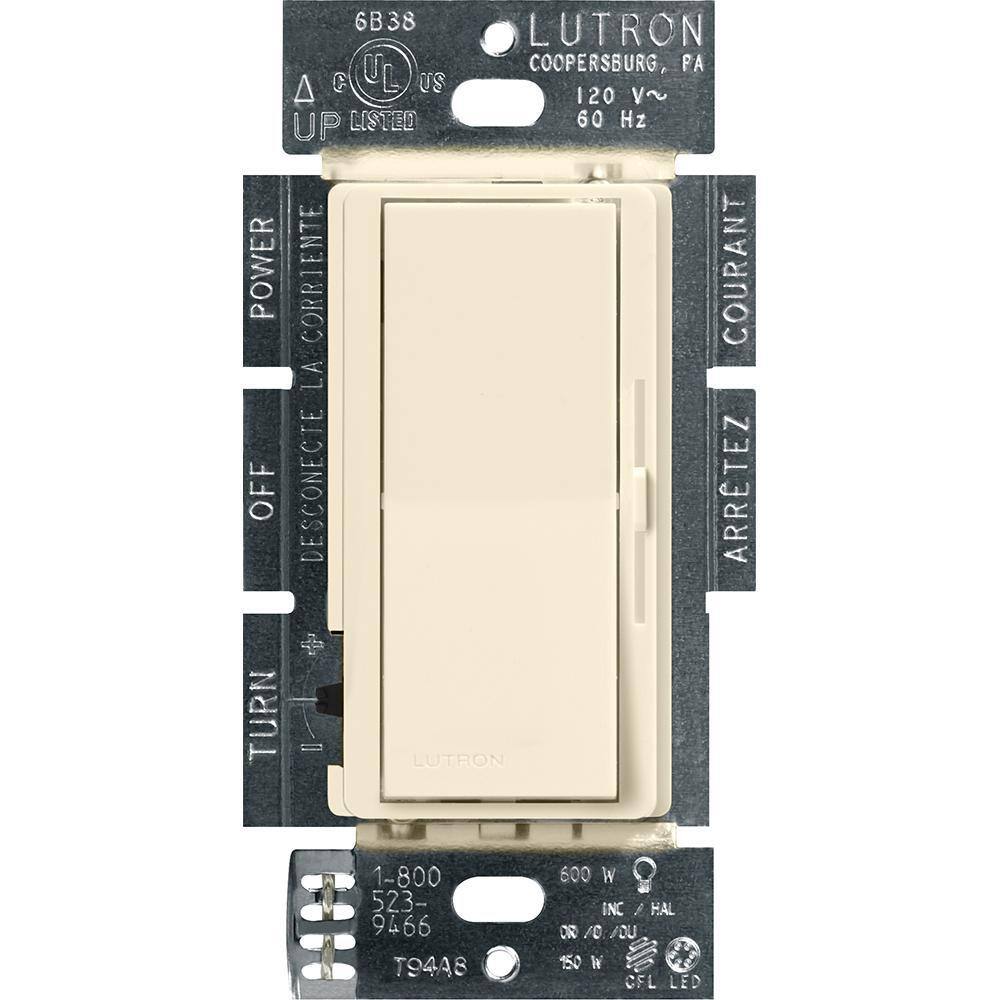 Lutron Diva LED+ Dimmer Switch for Dimmable LED and Incandescent Bulbs 150-WattSingle-Pole or 3-Way Almond (DVCL-153P-AL) DVCL-153P-AL