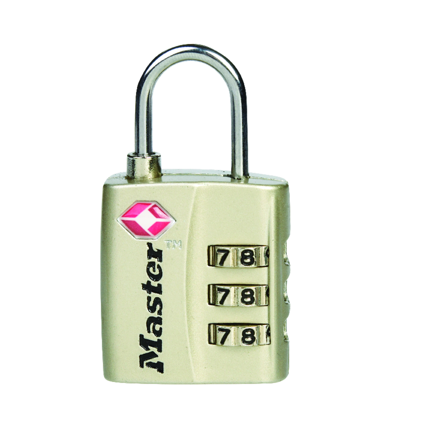 Master Lock 1-5/16 in. H X 3/8 in. W X 1-3/16 in. L Metal 3-Dial Combination Luggage Lock