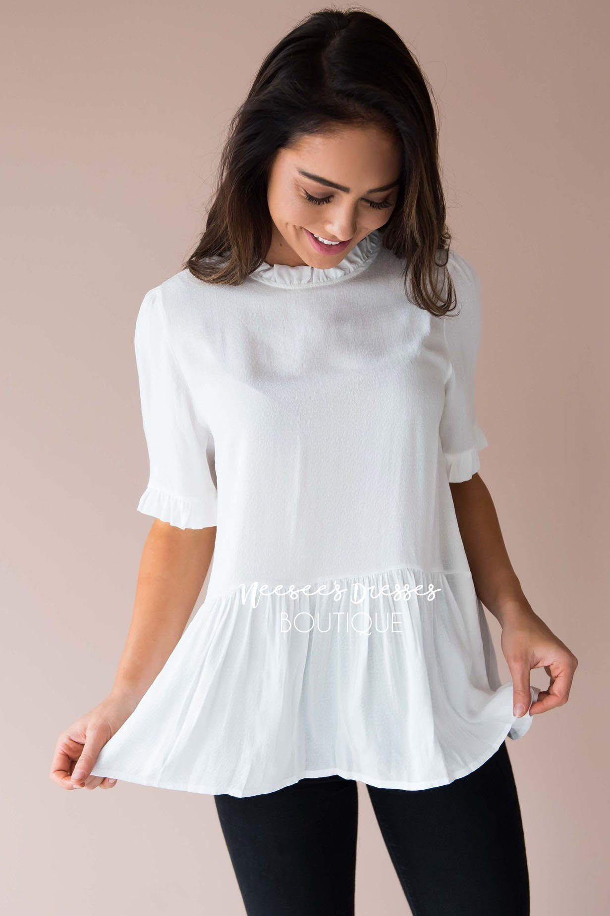 Enjoy It All Ruffle High Neck Top