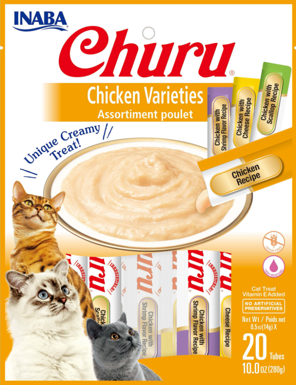 Inaba Churu Chicken Variety Cat Treat， 10 oz 20