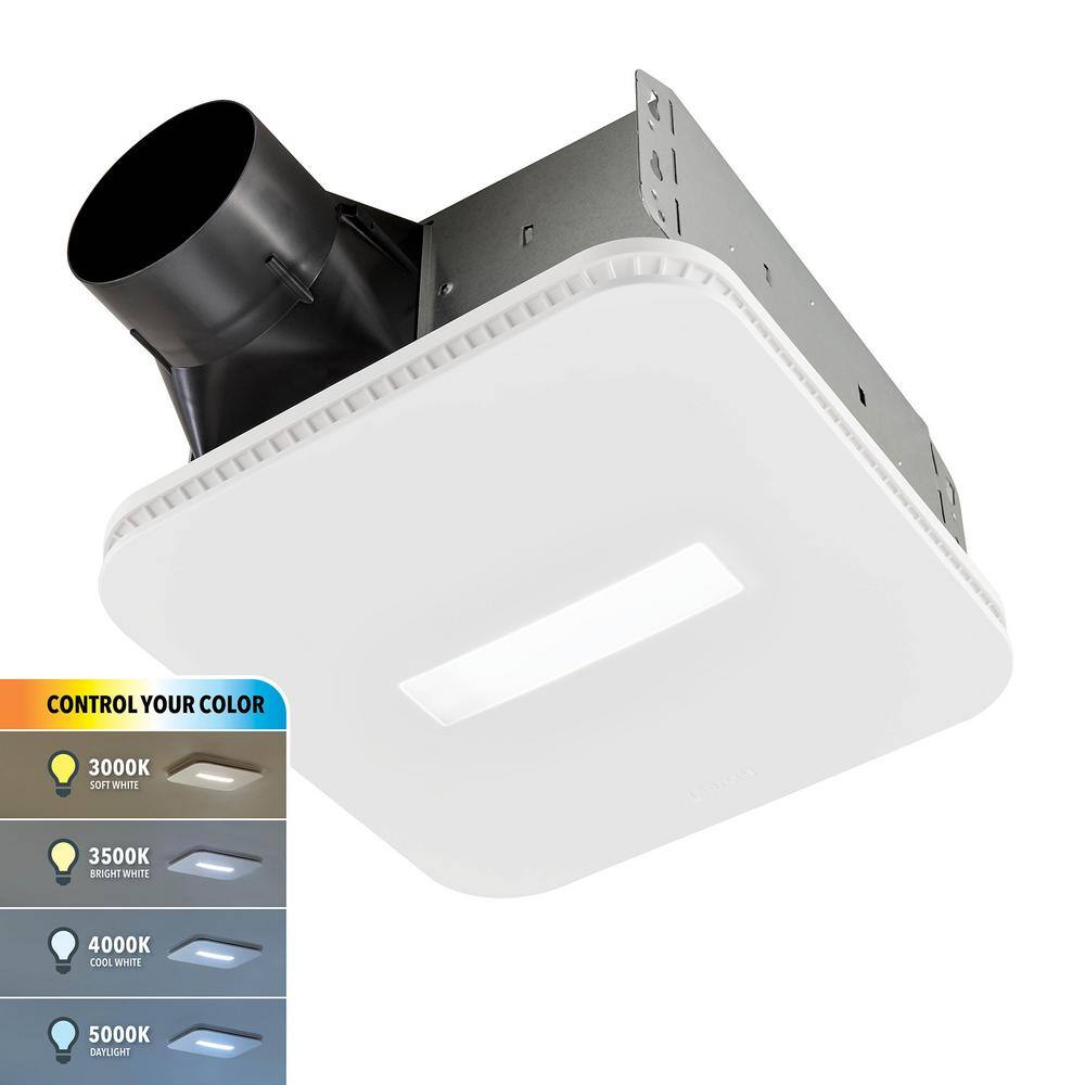 Broan-NuTone 80 CFM Ceiling Bathroom Exhaust Fan with CCT LED Light CleanCover Grille ENERGY STAR AER80CCTK