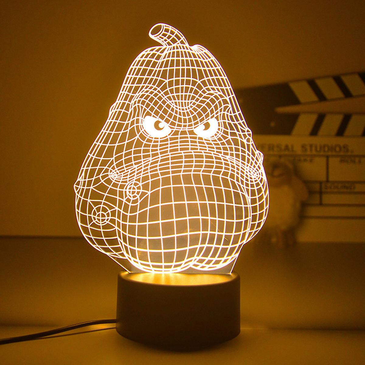 Plants Zombies Squash Illusion Lamp 3d Night Light With 16 Color Change Remote Control，room Dcor