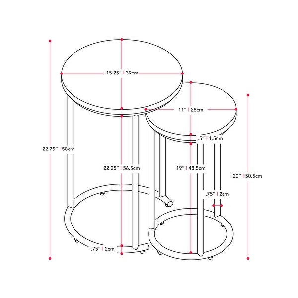 CorLiving Fort Worth Nesting Side Table