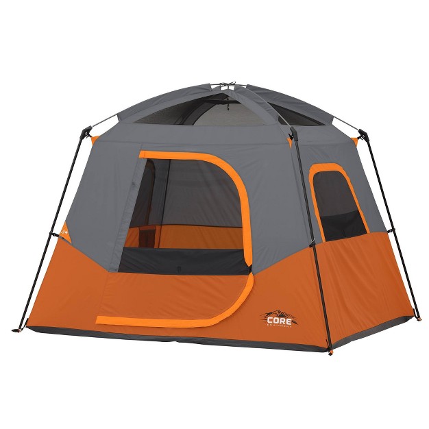 Core Equipment 4 Person Straight Wall Tent Orange