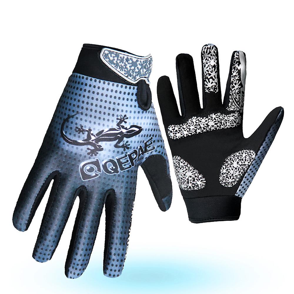 Mountain Bike Full Finger Glove Outdoor Sports Riding Fitness Training Hand Protection Cycling Warm-keeping Gecko Gloves No.319220